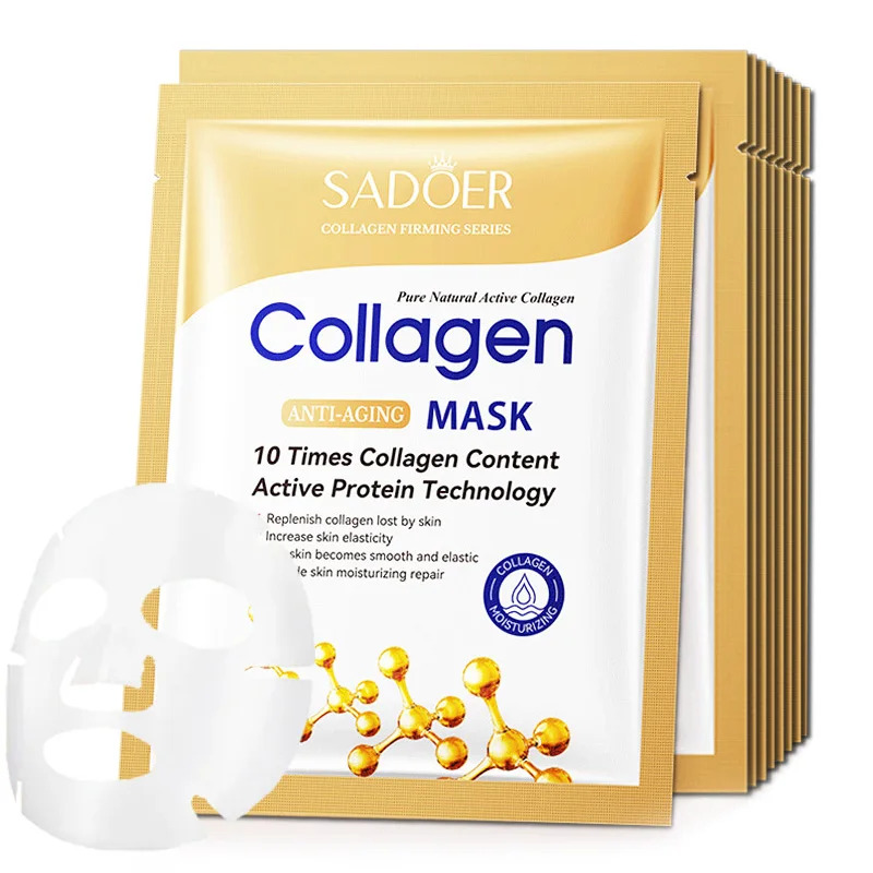 Collagen Sheet Mask - 10pcs Anti-aging Collagen Face Sheet Mask