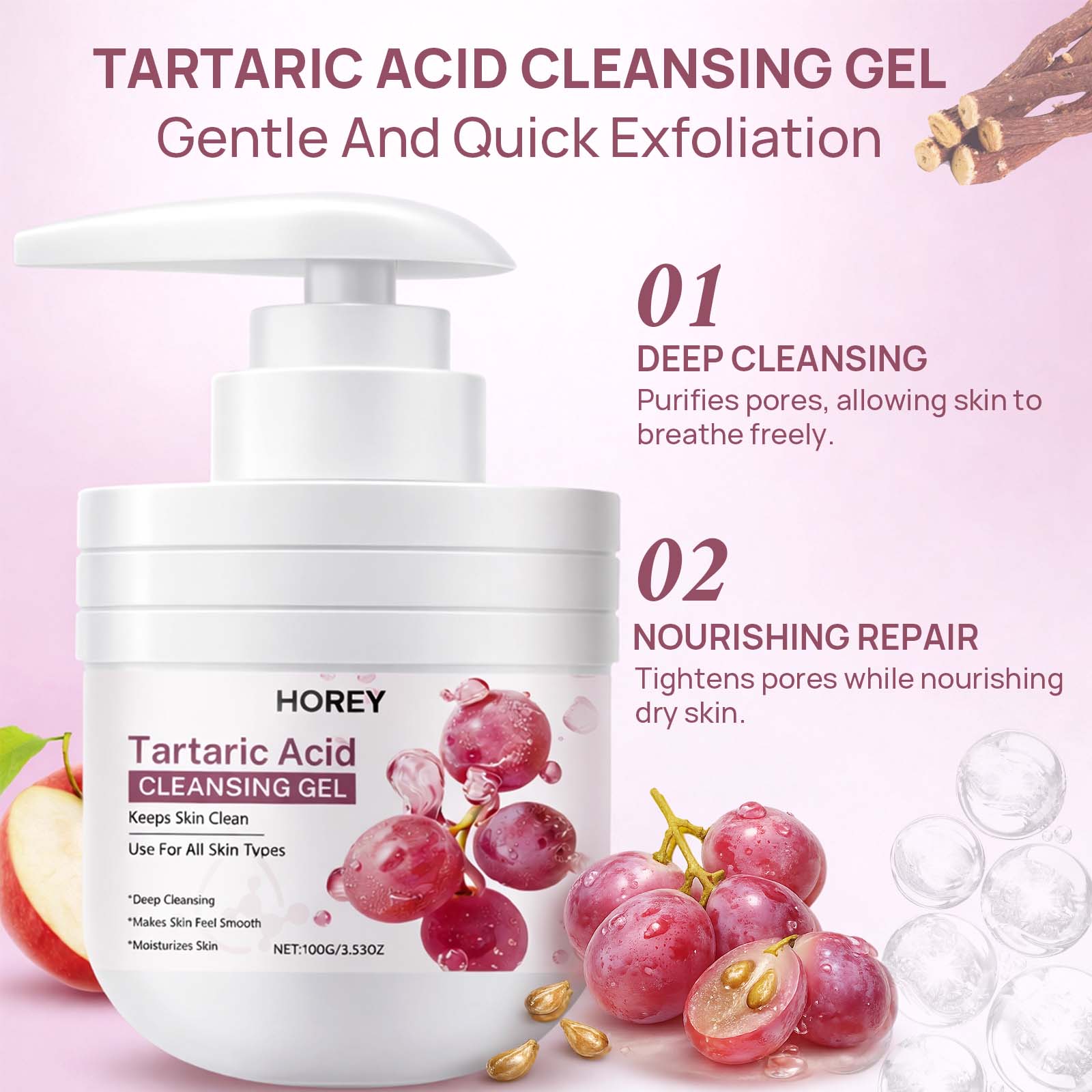 Tartaric Acid Cleansing Gel De - Licorice Root Extract ulasan dan harga