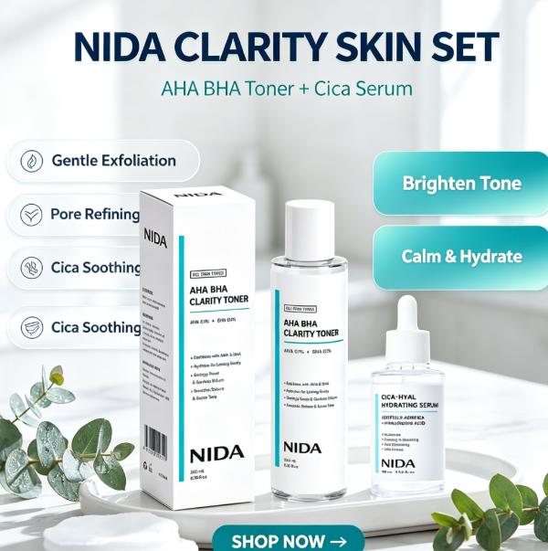 NIDA Hydrating Clarifying Skin - Aha Bha Exfoliant ulasan dan harga