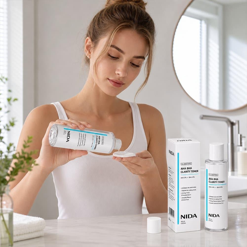 NIDA Hydrating Clarifying Skin - Aha Bha Exfoliant ulasan dan harga