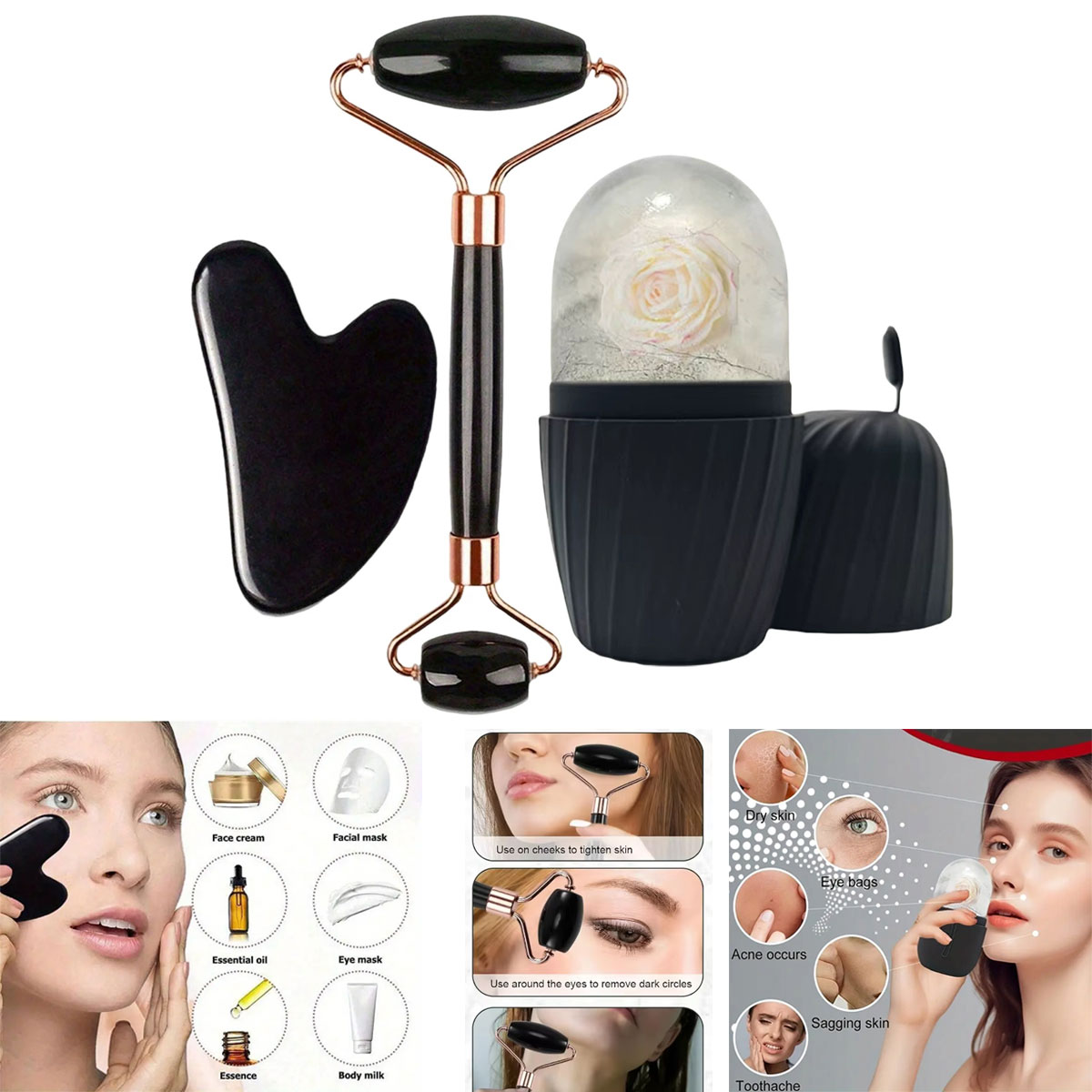 Ice Face Roller Set 1/2/3pcs F - Skincare Ingredients Checker ulasan dan harga