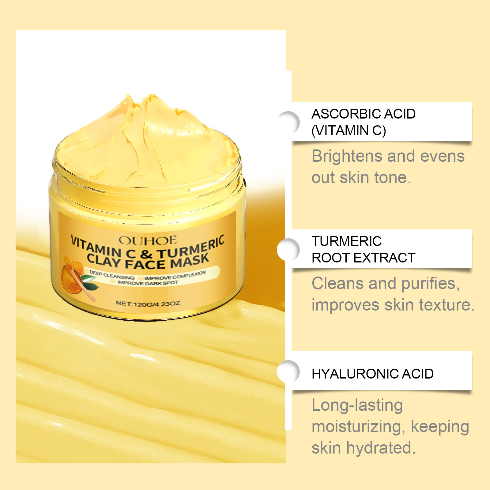 Turmeric Vitamin C Facial Mask - Bentonite Clay Mask ulasan dan harga
