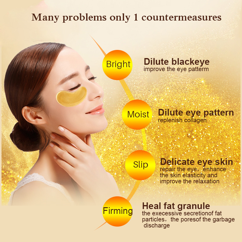 5/10/20/30 Pairs Crystal Gold  - Collagen Sheet Mask ulasan dan harga