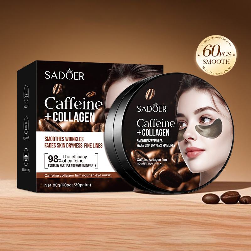 60pcs SADOER Caffeine Crystal  - Collagen Sheet Mask ulasan dan harga