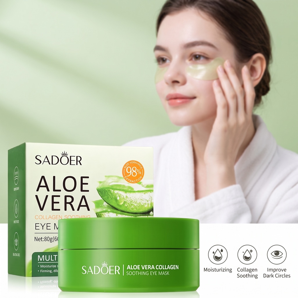 60pcs Aloe Vera Collagen Eye M - Collagen Sheet Mask ulasan dan harga